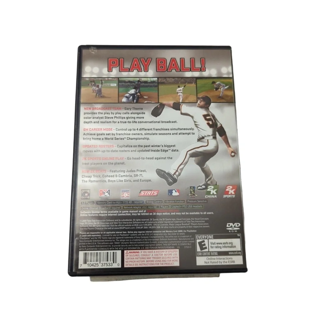 Ps2 - Major League Baseball 2k9‎ Sony PlayStation 2 Complete in Box
